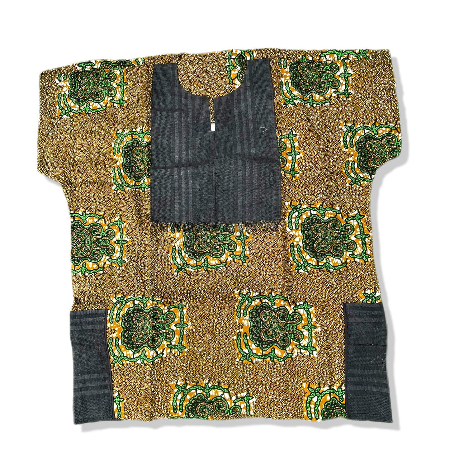 Green Ankara Top With Ashwo Oke Design For Men